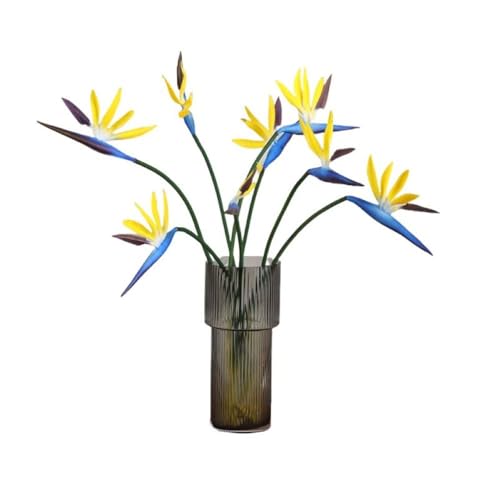 8 Pack 21-1/2 Inch Artificial Flowers Bird of Paradise,Green Plant for Home Garden Decoration Office Verandah Wedding Decorations (Ocean Blue)