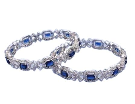 DENICRAAS AMERICAN DIAMOND 4LEAF BLUE BANGLES FOR WOMEN & GIRLS (2.4) (B0CZTVGB88) Amazon Price History, Amazon Price Tracker