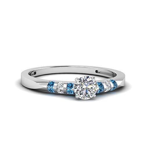 Bague en diamant et argent sterling massif avec sertissage canal élégant