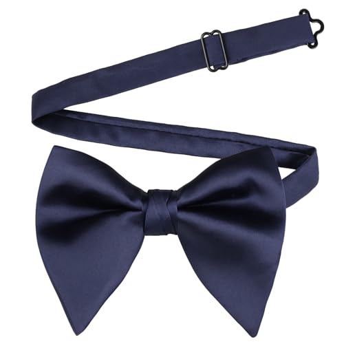 Image of Alizeal Velvet Pre-tied Adjustable Bow Tie for Men Oversize Formal Solid Tuxedo Bowtie