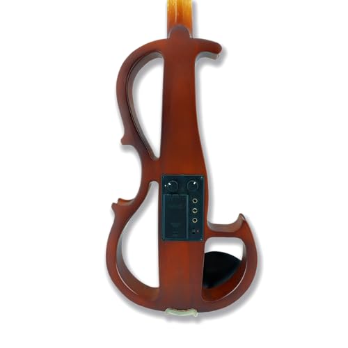 Image of Vetimobato Electric Violin 4 /4 Full Size Solid Wood Silent Violin Set for Adults Beginner Practice Electric Fiddle with Ebony Fittings Hard Case & Bow(5 String Rosewood color)