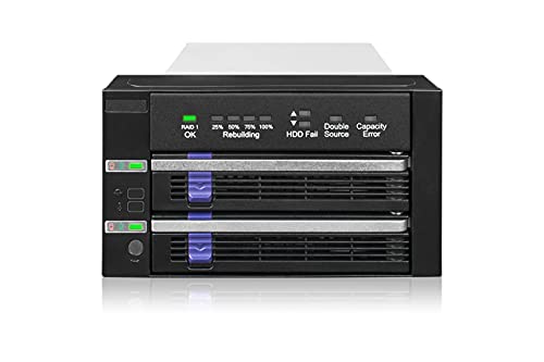 FatCage RAID MB901SPR-B R1 2X 2,5"/3,5" SATA RAID1 /JBOD Wechselrahmen fĂĽr 1x 5,25" Schacht schwarz