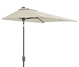 Dehner Sonnenschirm Chios, Balkonschirm eckig, mit Kurbel, UV-Schutz 80+, Schirmstock Ø 35 mm, 251.5 x 210 x 130 cm, Stahl/Aluminium/Polyester, beige