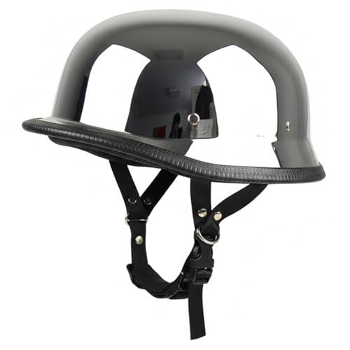 Casco alemán de moto chopper y cruiser negro talla L retro