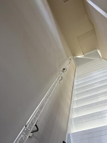 Rampe d'escalier en acrylique transparent de 140cm avec supports argentés - 8