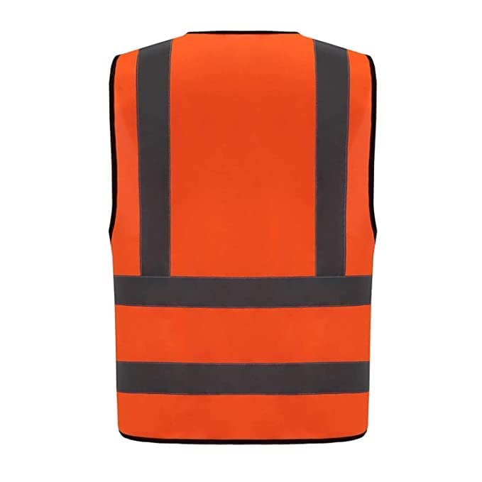 GTONITE Men's Workwear Reflective High Visibility Safety Jacket Orange