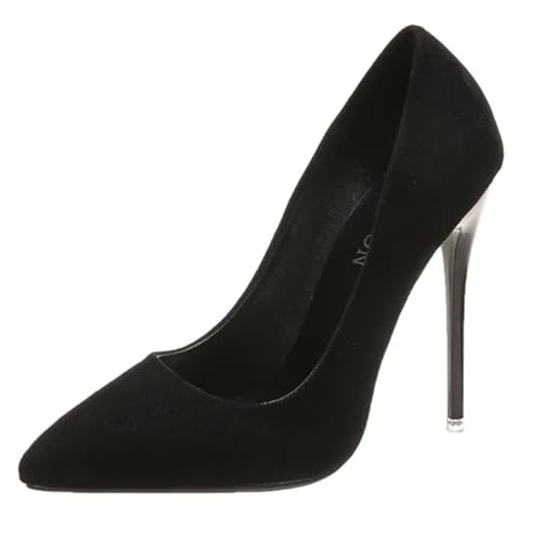 LUXINYU,Women Pointed Toe Heels Solid Suede Elegant Ladies Pumps Sexy Stiletto Shallow Heeled Dress Shoes Comfort Breathable Work Shoes