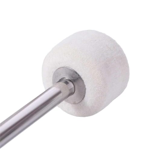 Baquetas para bombo, 1 pieza, mango ergonómico, profesional, blanco clásico, para banda marcial, con cuerda colgante, para batería de metal miniatura 6