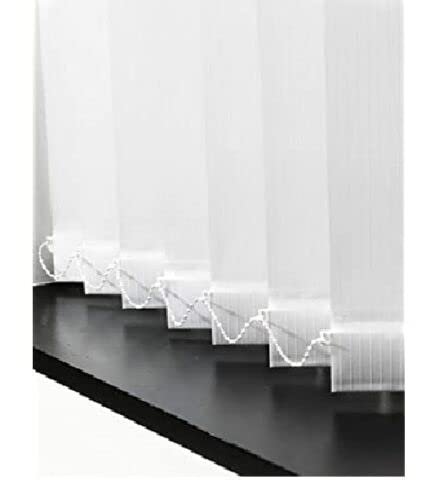 89mm Slats Dim-Out Polyester Fabric White 240cm Drop Vertical Blinds (120cm x 240cm)