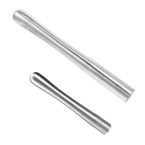 MUCKLILY Cocktail Muddler Tool 2pcs Stainless Steel Lemon Muddler Ice Crushing Accessories for