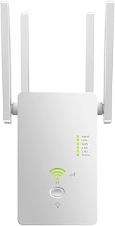 yeacher Ac1200Mbps Wifi Extensor/Repetidor/Roteador 802.11N Repetidor Wifi Sem Fio 2.4 Ghz / 5.8 Ghz Com Quatro Antenas Plugue Us Us Plug Branco