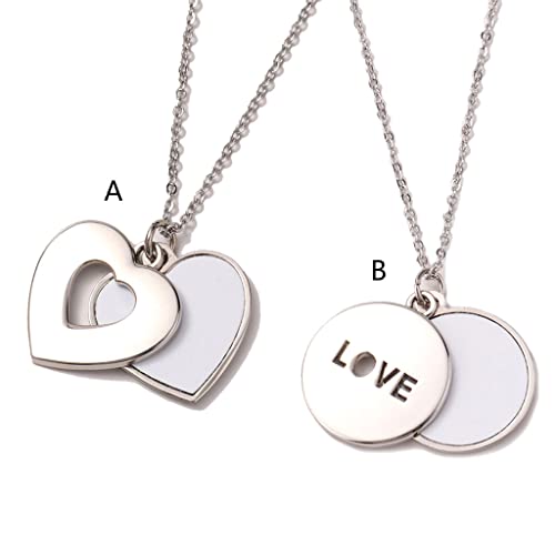 Sublimation Blank Photo Picture Necklaces Heart Pendant Necklaces Jewelry Hanging Tag Craft for Men Women Couples3
