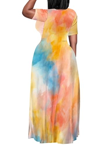 Image of Plus Size Maxi Dresses for Curvy Women T-Shirt Summer Sun Dresses Loose Fit