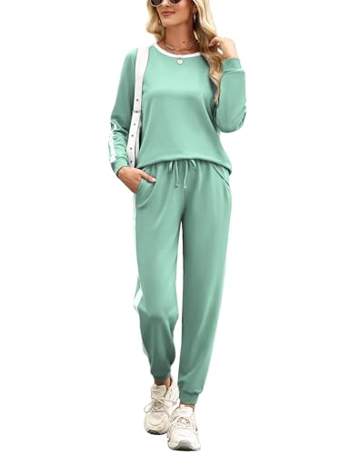 Image of Marvmys Women Long Sleeve Tracksuits Fashion 2 Piece Lounge Set Travel Outfits Jogger Set