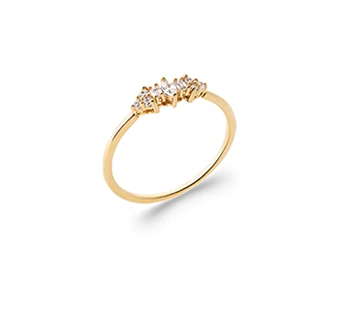 Bague en plaqué or 18 carats certifié et zircons haute pureté