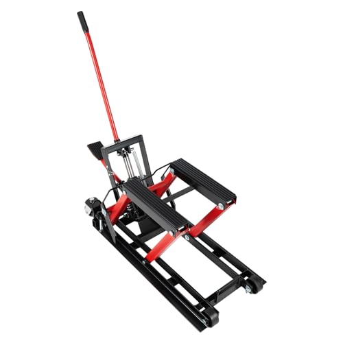 YNAADYH 680Kg Ponte Elevatore Auto, Tavolo Elevatore Leve Moto Cric Auto Leve Staffa Di Montaggio Hne Ascensore Hne ATV Quad (Schwarz und Rot)