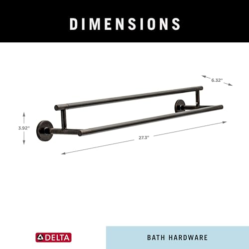 Image of DELTA FAUCET 75925-RB Trinsic 24 in. Double Wall Mount Towel Bar Bath Hardware Accessory in Venetian Bronze