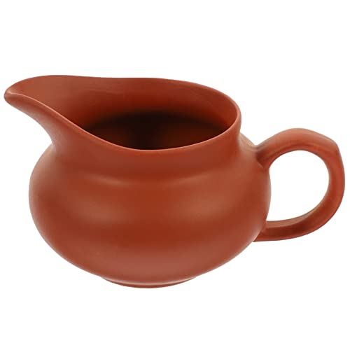 GRIRIW Ceramic Milk Jug Mini Sauce Jug Pouring Kettle Milk Creamer Pitchers Mini Coffee Kettle for Restaurant Coffe Creamer Coffee Container Mini Espresso Machine Syrup Red Ceramics