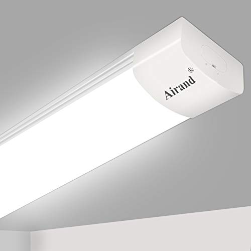Airand 5000K LED Ceiling Light Fixture, 2FT IP66 Waterproof LED Tube Light, LED Garage Light for Bathroom, Kitchen, Corridor, Garage, Warehouse, Basement, Vanity and Office (Cool White)