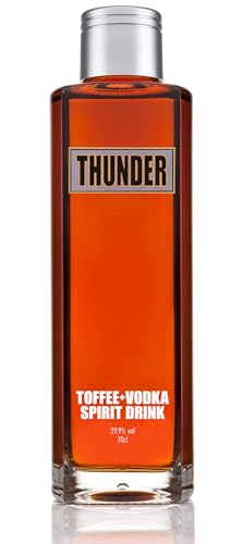 Thunder Toffee Vodka - 5 x Distilled Flavoured Vodka Mixed with Toffee - Premium Vodka Made from All Natural Ingredients - 29.9% ABV - 70cl Bottle