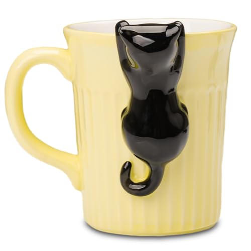 ZONSUSE Tasse Chat Personnalise, Mug Original avec un Chats Peeking, Mug de Sournois Chats, Tasse à Café 3D, Cadeau Mignon pour Femme Maman Epouse Fille...
