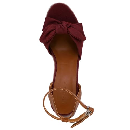 Nautica Women's Espadrille Wedge Sandals – Platform Heel Summer Dress Shoes with Ankle Strap and Bow – Comfortable Open Toe Beach and Casual Footwear4