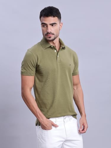Image of Solid Slim-Fit Cotton Polo T-Shirt