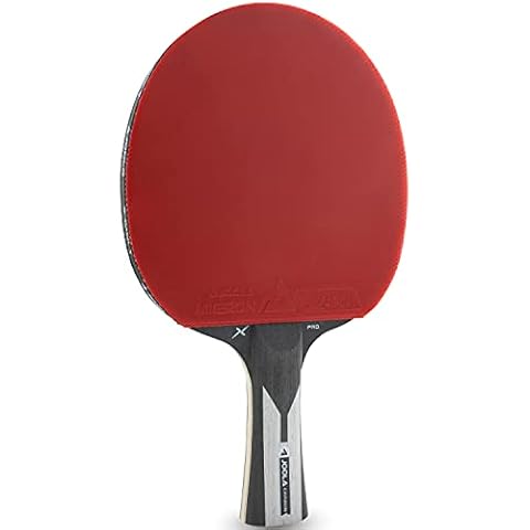 JOOLA 54206 Tischtennisschläger Carbon X Pro ITTF genehmigter Profi Wettkampf Tischtennis-Schläger 7 Sterne, 2 MM Schwammstärke, Schwarz/Grau Cover