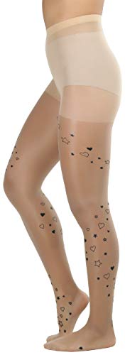 Image of ToBeInStyle Women's Valentine Day Themed Opaque Sheer Pantyhose w /Heart Love