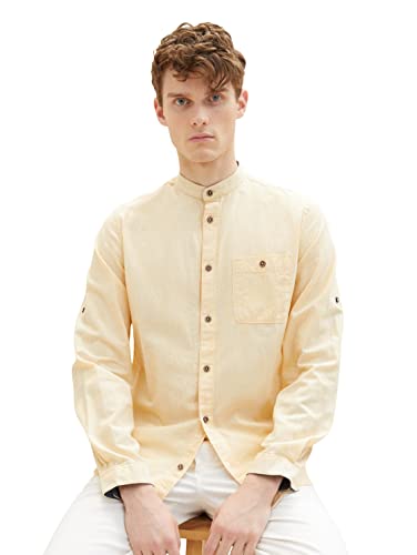 TOM TAILOR Herren 1036214 Hemd, 31773 - Yellow Pinstripe, M – Ansicht 5