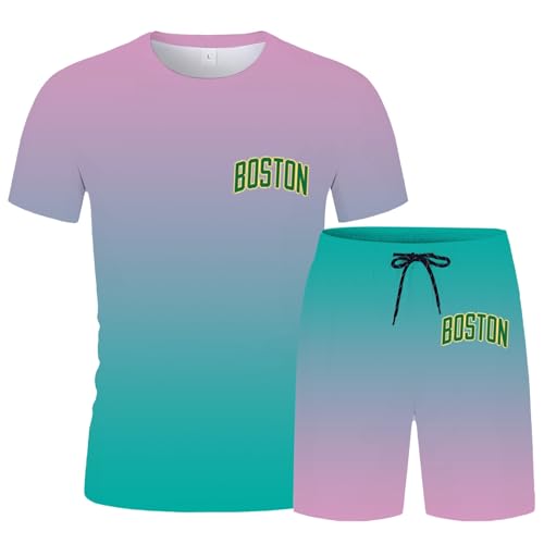 Ensemble t-shirt ample homme et short vert menthe taille L - 2