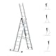 Ausziehbare Leiter, 3 Ebenen, StablePro, 3 x 9 Stufen, Aluminium, ausziehbar, verschiebbar, 6 Positionen, Arbeitshöhe max. 6,10 m, Hostrom