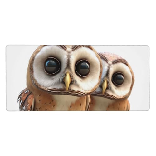 Tapis de souris XXL hibou 90x40 cm : confort géant et décor de bureau amusant