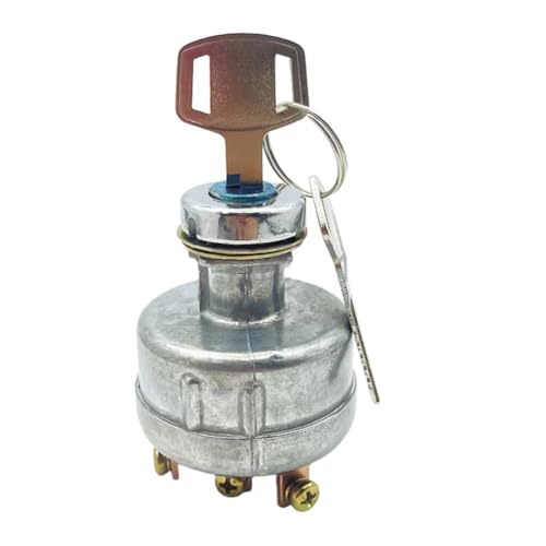 NINMORTH Interruptor de arranque de encendido con llave para vehículos agrícolas JK408 y JK406B, carretillas elevadoras, camiones y autobuses, 6 terminales, color blanco
