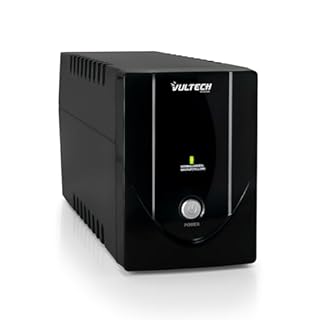 VulTech UPS1200VA-LITE Gruppo di continuità UPS Serie Lite 1200VA 600Watt, 2x Bipasso 10-16A/Schuko + 1x IEC13, Funzione Overload, Protezione da Blackout, sbalzi di tensione per Pc, videosorveglianza