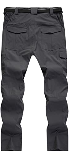 Areouts Men'S Cargo Work Hiking Pants Lightweight Water Resistant Quick Dry Fishing Travel Camping Outdoor Breathable Multi Pockets Dark Grey L thumb #6
