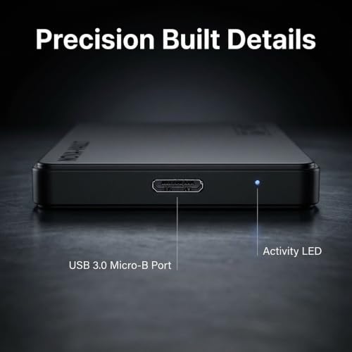 Image of MAYUMI NOVA-Vault 250GB Portable External Hard Disk Drive, USB 3.0 High Speed, Slim & Lightweight, Plug & Play, with OTG Adapter for Phone, for Laptop, PC, Smart TV, Gaming Console (Black)