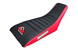 QK RACING TRX 400ex TRX400ex TRX 400 EX Multi Grip Seat Cover - Compatible Fit for 1999-2007 Honda TRX 400EX Wheeler Quad (RED/All Black TOP)