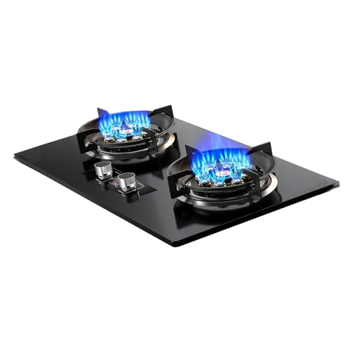 THEGA Estufa De Gas, Cocina De Gas De 5.2 KW, Temporizador De Fuego Alto De Nueve Cavidades, Dispositivo De Protección contra Apagado Accidental De Llamas(LPG)