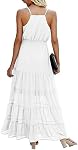 PRETTYGARDEN 2026 Robe Maxi d'été Spaghetti Strap Sans manches Haute Plage Vacances longues Sundress pour femme