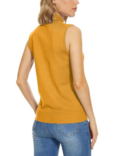 Image of INKOFF Sleeveless Mock Neck Turtleneck Knit Tops Women Dressy Casual Sweater Vest Business Work Tank