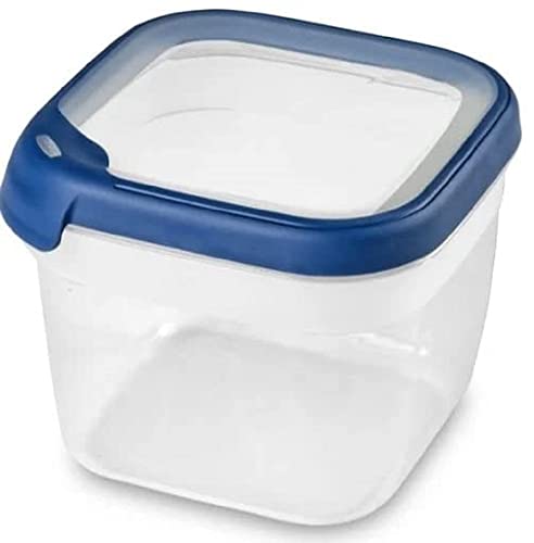 Curver Boîte alimentaire carrée multi usage 1,8L en polypropylène 100% recyclé, 15x15x12,3 cm, adapté au Micro-Ondes, Lave-Vaisselle, Congélateur- bleu,...