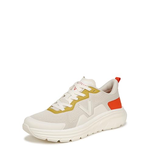 Vionic Mens Walk Max Sneaker Cream/Tangerine Tango 10 M
