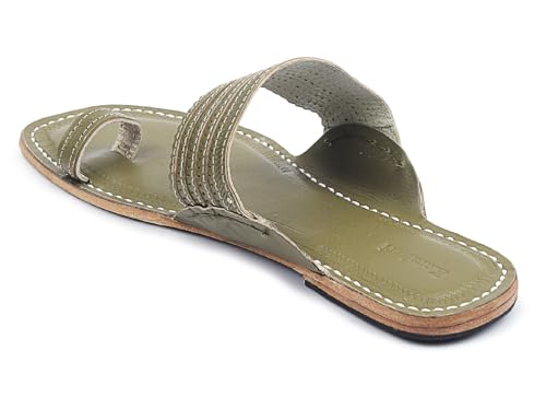 Image of KORAKARI Mens Kolhapuri Chappal, Handcrafted Sandal, Smooth and Comfortable Flip Flops Slipper Anti Slip Design Genuine Leather Traditional Footwear.