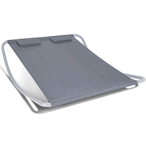 IDMarket - Lit Bain de Soleil 180 CM avec Toile Grise