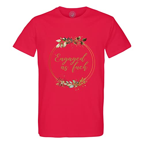 T-shirt homme col rond coton bio Engaged As Fuck pour mariage