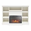 Ameriwood Home Liam Mantel with Electric Fireplace, White