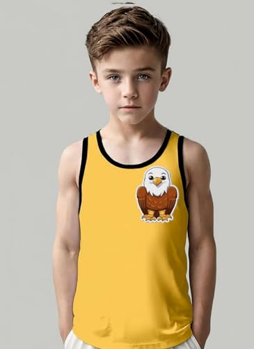 Image of Kids Cotton Blend Printed Vest for Baby Boy & Girl | Cotton Blend Printed Sleeveless Vest for Kids - Style - 9 (Pack of 5)