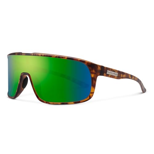 Image of Suncloud Double Up Polarized Sunglasses - 100% UV Protection - Comfortable Fit, Trendy Design - for Men & Women - Matte Tortoise + Polarized Green Mirror Lenses