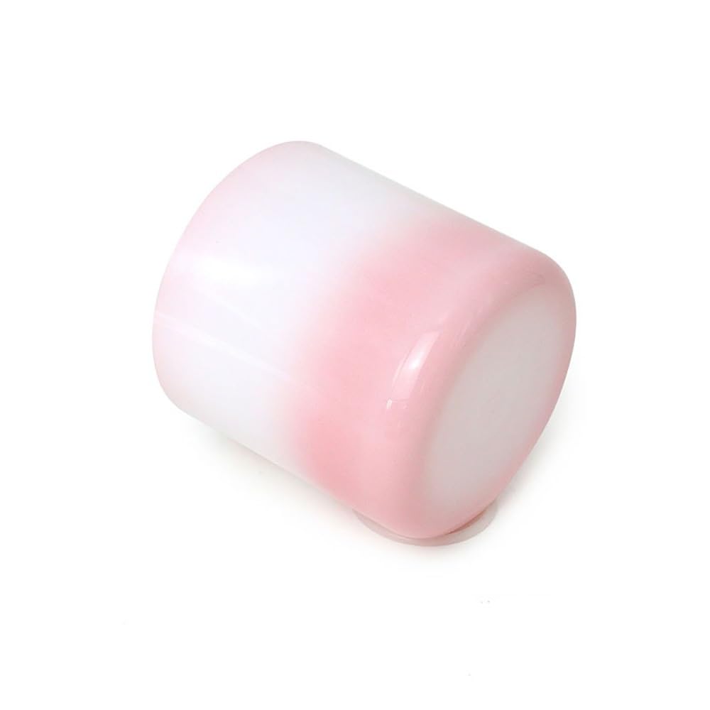 8 Inch Pink White Alchemy Crystal Singing Bowl, Chakra Bowl Sound Bowl, Gift For Yoga Meditation & Sound Healing, With Free Acrylic Striker & O-ring(F Note)